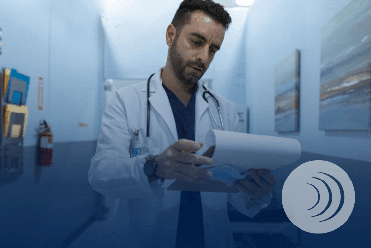 Male doctor filling a temporary physician staffing gap
